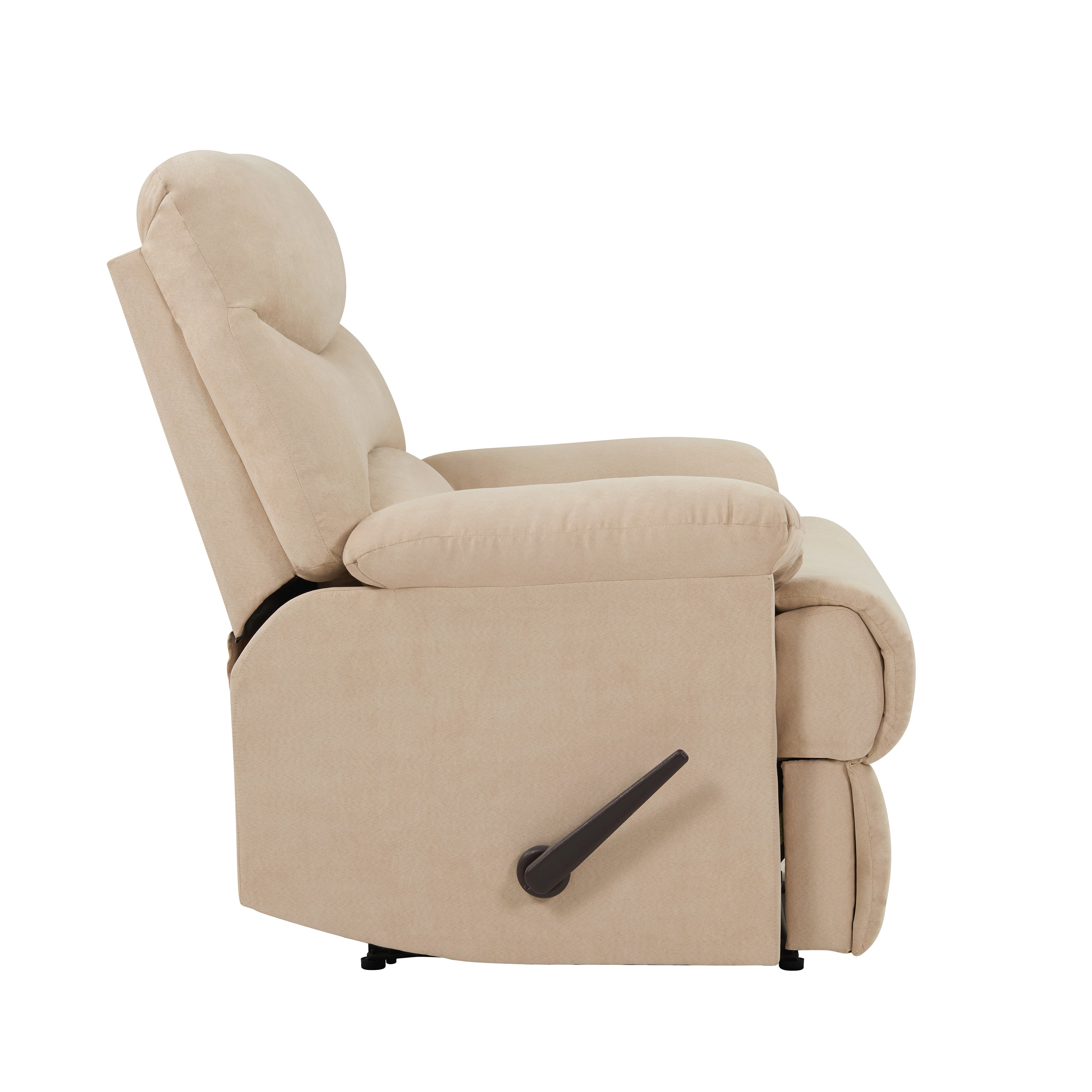Homesvale Wall Hugger Standard Recliner Chair, Microfiber Beige Khaki