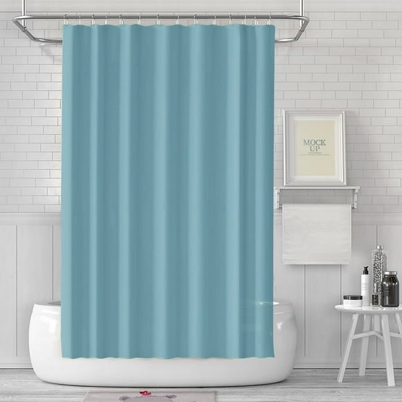 Solid Color Waterproof Shower Curtain Modern Simple Bathroom Curtain (Light blue,180*180cm)
