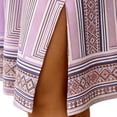 thumbnail image 6 of XUNKUSGA Summer Plus Size Dresses Vintage Print Boho Dress Classic Crewneck Puff Sleeve Beach Dresses for Women Fashion Split Hem Sun Dresses Women,Purple,2XL, 6 of 7