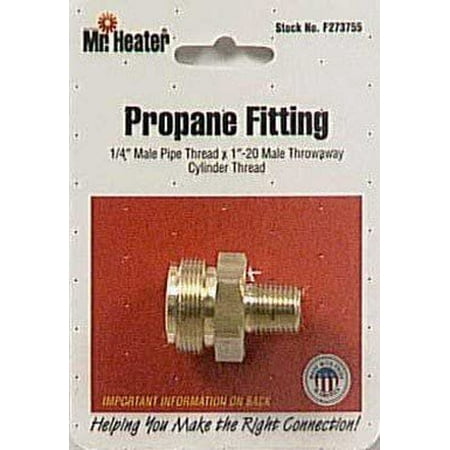 

Mr Heater F273755 1/4 Male Pipe Thread X 1 20 Throwaway Cylinder Thread