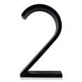 thumbnail image 1 of Placa flotante con número de casa de 5 pulgadas (12 cm), moderna placa con números de puerta, números de dirección de la calle, metal negro (negro, 2), 1 of 5