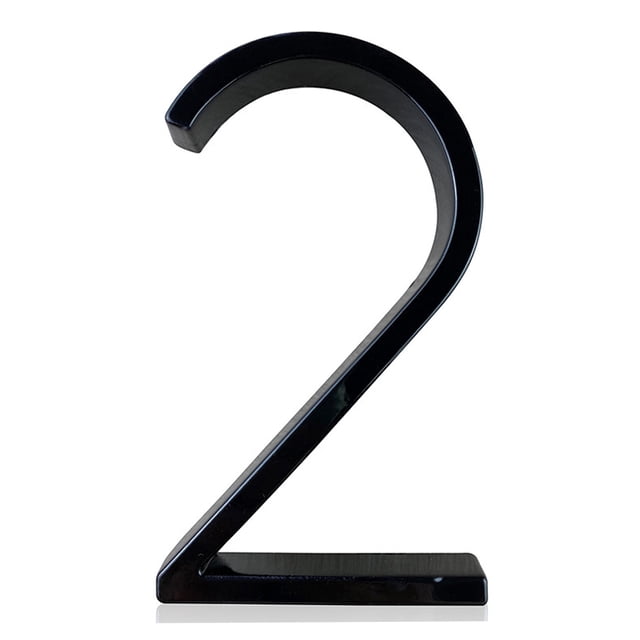 Placa flotante con número de casa de 5 pulgadas (12 cm), moderna placa con números de puerta, números de dirección de la calle, metal negro (negro, 2)