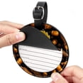 thumbnail image 2 of Thanksgiving Oak 2pcs PU Leather Round Bag Tags with Privacy Cover and Name ID Tag - Suitcase Tags for Travel Luggage, Handbags, Backpacks, School Bags, 2 of 6