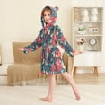 thumbnail image 4 of FORMRS Niños Bathrobe Unisex Hooded Robe Soft Plush Pajamas Sleepwear, Size 10-12T, Christmas Themed Leaves, 4 of 7