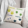thumbnail image 2 of Creative Products Dinosaur Footprints 16x16 Spun Poly Pillow, 2 of 2