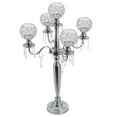 thumbnail image 6 of Set of 4 Crystal Candelabra Centerpieces – 5-Arm Silver Candle Holders for Weddings, Dining Tables & Events, Luxury Crystal Candle Stand with Detachable Bowls, 6 of 14