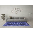 thumbnail image 3 of Ahgly Company Machine Washable Indoor Rectangle Medallion Blue Traditional Area Rugs, 7' x 10', 3 of 4