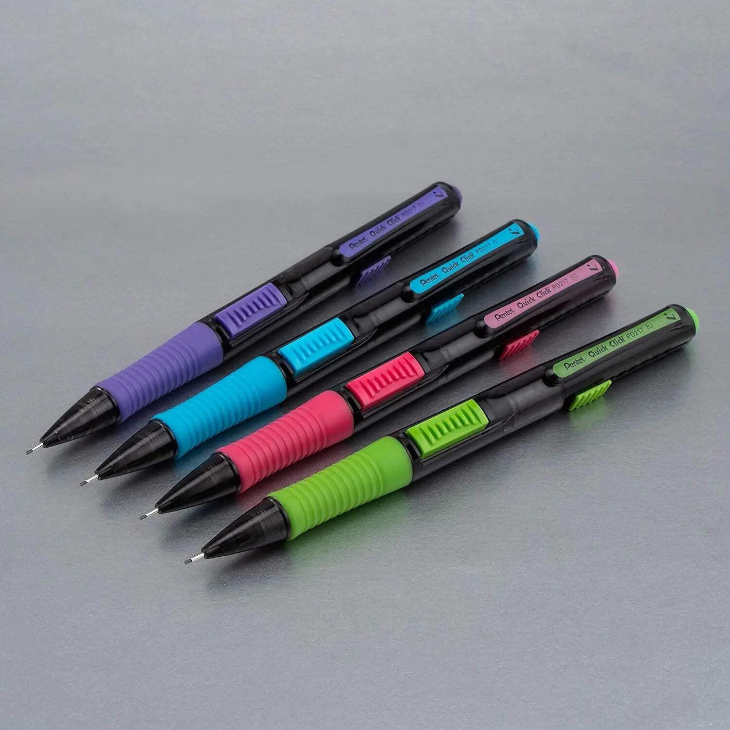 Pentel Quick Click Pop Mechanical Pencil, 0.7mm, Plus Lead and Eraser, 8-pk