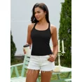 thumbnail image 6 of ANFERRY Womens Workout Tank Tops Ribbed Built in Bra Athletic Shirts Scoop Neck Racerback Yoga Camisoles, 6 of 7
