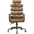 thumbnail image 3 of ACME Chaise de Bureau Pivotante Réglable en Cuir Talan Dossier Haut Marron, 3 of 6
