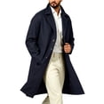 thumbnail image 6 of NOLVAREN Men's Long Trench Coat, Water-Repellent Button Front Jacket with Peak Lapel, Lining and Exterior Pockets for Casual and Work Wear S - 3XL, 6 of 8