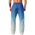 thumbnail image 7 of LTTVQM Men's Casual Outdoor Pants Outdoor Recreation Ombre Fade Adjustable Drawstring Waist Multi Pocket Outdoor Fishing Full Length Pants Blue L, 7 of 7