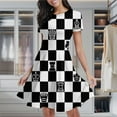 thumbnail image 2 of Chessboard Women's Classic Swing Skater Dress Casual Work Party Cocktail Dresses, 2 of 6