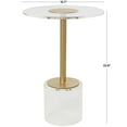 thumbnail image 3 of DecMode 16" x 23" Clear Acrylic Plastic Accent Table with Elevated Base and Gold Stand, 1-Piece, 3 of 10