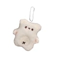 thumbnail image 2 of Llavero de peluche para mujeres y niñas, adorable muñeco de peluche, llavero con chirriador. Blanco, 2 of 9