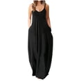 thumbnail image 2 of Lenago Robe de Maternité Grande Taille Femme Mode à Bretelles Taille Mi-Haute Col en V Sans Manches Couleur Unie Ajustée Fête Plage Longue Robe Été Robes de Plage en Liquidation, 2 of 5