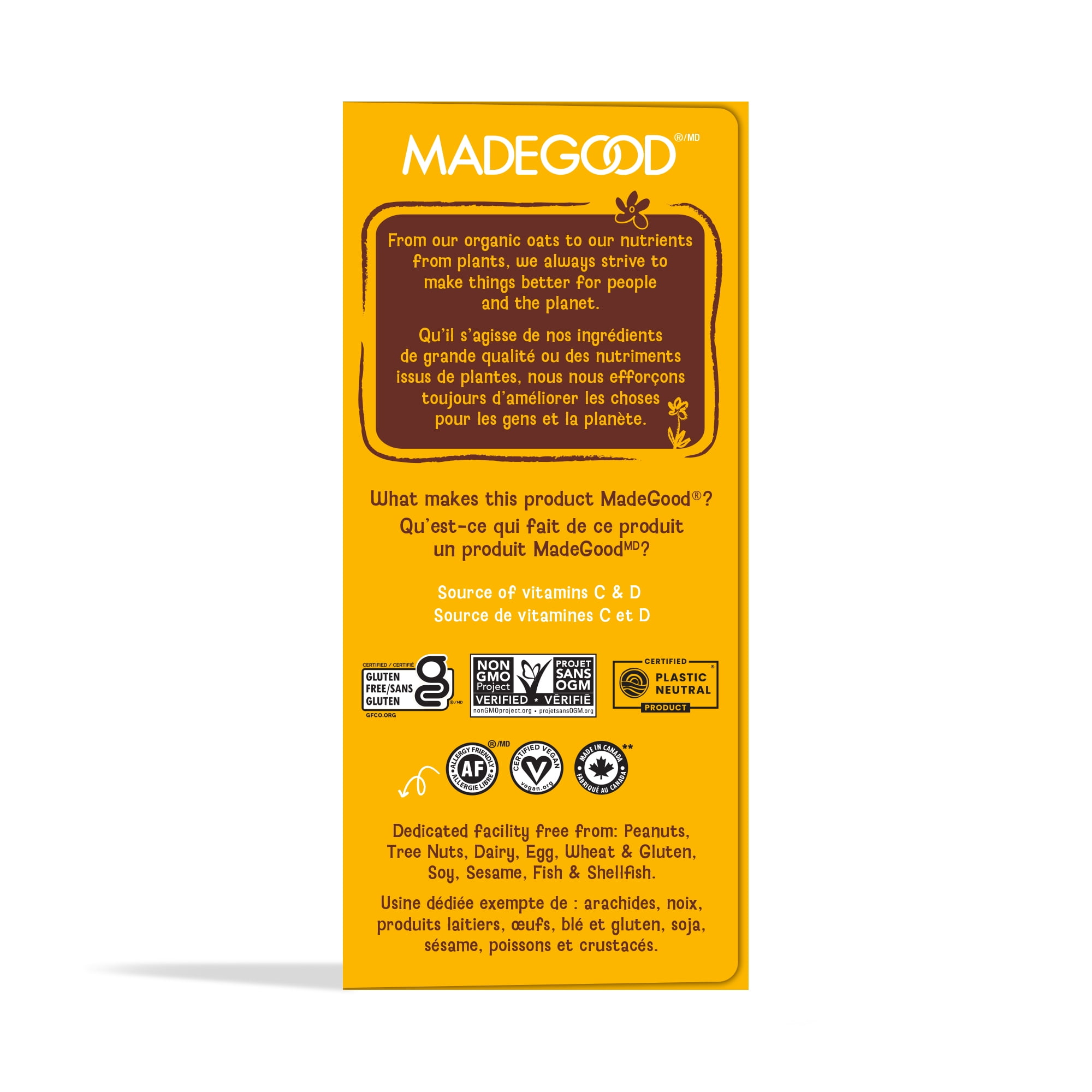 MadeGood Chocolate Banana Granola Minis 5pk, 5 x 24 g