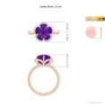 thumbnail image 3 of ANGARA Natural Tulip-Inspired 4.4 ct Amethyst Ring with Diamond Halo in 14K Rose Gold for Women (Size-10mm) | February Birthstone, Anniversary, Jewelry Gift for Women | Natural Amethyst Ring, 3 of 8