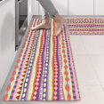 thumbnail image 2 of Kitchen Rugs Sets Of 2,Pink Striped Geometric Pattern Anti Fatigue Kitchen Mat Rugs Non Slip Washable,Decorative Kitchen Floor Mats for Kitchen,Sink,Laundry,17"X47", 2 of 5