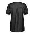 thumbnail image 4 of Puntoco Camiseta de manga corta suelta de color sólido con cuello en V de moda casual para mujer tops Puntoco Puntoco-5534, 4 of 4