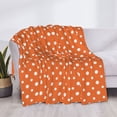 thumbnail image 3 of Goofa Orange And White Polka Dot Pattern Fleece Throw Blanket for Couch, Soft Checkered Flannel Blanket for Sofa, Warm Cozy Decorative Blanket Fall Decor Gift-40"x30", 3 of 6