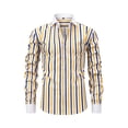 thumbnail image 2 of Dresfit Men's Dress Shirt Striped Button Down Shirts 2026 Big and Tall Long Sleeve Solid Shirt Spring Regular Fit Slim Fit Work Formal Tops Yellow XL, 2 of 6