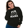 thumbnail image 3 of Fur Mama Cute Pet Owner Cat Dog Mom Women Crewneck Sweatshirt Brisco Brands S, 3 of 6