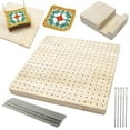 thumbnail image 2 of Wooden Crochet Blocking Board Reusable Handcrafted Knitting Blocking Mat Set with 20 Stainless Steel Pins 5 Large Eye Needle and Stand for Knitting Crochet Needlework, 2 of 9