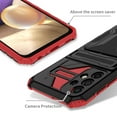 thumbnail image 5 of for Samsung Galaxy A32 5G Sliding Card Slot Back Case with Hidden Kickstand, Hybrid TPU + PC Fall Prevention Shock Absorption Anti-drop Protective Phone Case Cover for Galaxy A32 5G, Red, 5 of 8