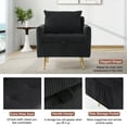 thumbnail image 2 of Furniliving Modern Single Sofa, Upholstered Accent Chair with Storage, Single Seater, Couch for Living Room Bedroom, Black, 2 of 10