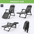 thumbnail image 2 of Seeutek Lounge Chair 29In XL 3 in 1 Metal Lounge Chairs Folding Adjustable Chaise Chair Black, 2 of 5