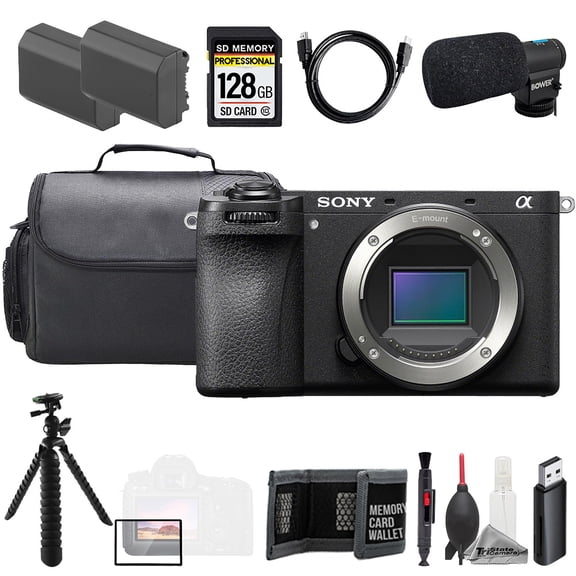 Sony a7C II Black (Body)   Mic   128GB   Extra Battery  Tripod- Accessory Kit (International Version)