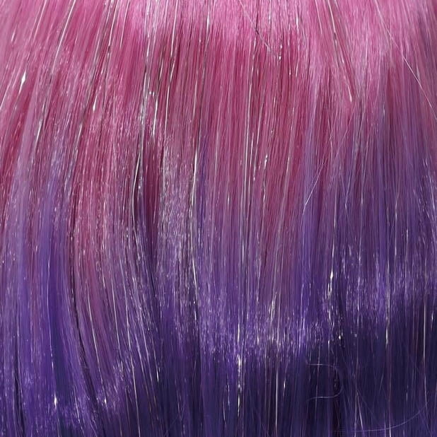 Ombre Sparkle Wig Costume Accessory for Adults, Pink and Purple, Halloween by Way To Celebrate