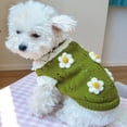 thumbnail image 4 of Dog Sweater Dog Knitting Crochet Winter Coat Apparel Classic Flowers Blossoming Sweater Knit Clothes For Puppy Girls, 4 of 9