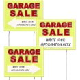thumbnail image 1 of LAICAIW Garage Sale Signs, 17" x 13" Garage Sale Signs with Stakes, 3Pcs Double-Sided Garage Sale Sign with Directional Arrow Plastic Yard Sale Signs with Metal Stakes Weatherproof for Sales Event, 1 of 7