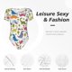 thumbnail image 4 of Balery Cute Dinosaur Body de cuello redondo de manga corta para mujer Tops de manga corta Tops básicos-XX-Large, 4 of 7