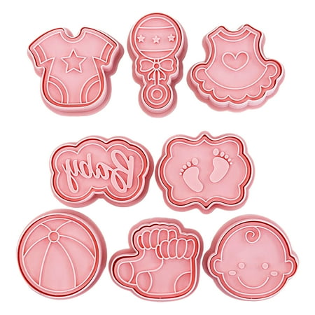 

Juhai Chocolate Molds 8Pcs/Set Cake Decorating Tools Reusable Excellent Baby Theme Cute Feet Ball Skirt Socks Fondant Stamps