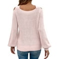 thumbnail image 4 of Xuanfei Women Crossover Neck Cold Shoulder Long Sleeve Solid Color Knit Sweater, 4 of 7