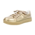 thumbnail image 2 of EKVAHL Women Lace-Up Leather Sneakers Platform Chunky Heel Athletic Shoes, Round Toe Non-Slip Trendy Running Casual Shoes Gold, 2 of 6