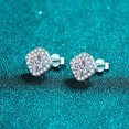 thumbnail image 4 of Biuufish Moissanite Earrings, 1.0 Carat D Color 3EX Cut Lab Created Diamond Earrings 18K White Gold Plated Silver Screw Back for Women, 4 of 5