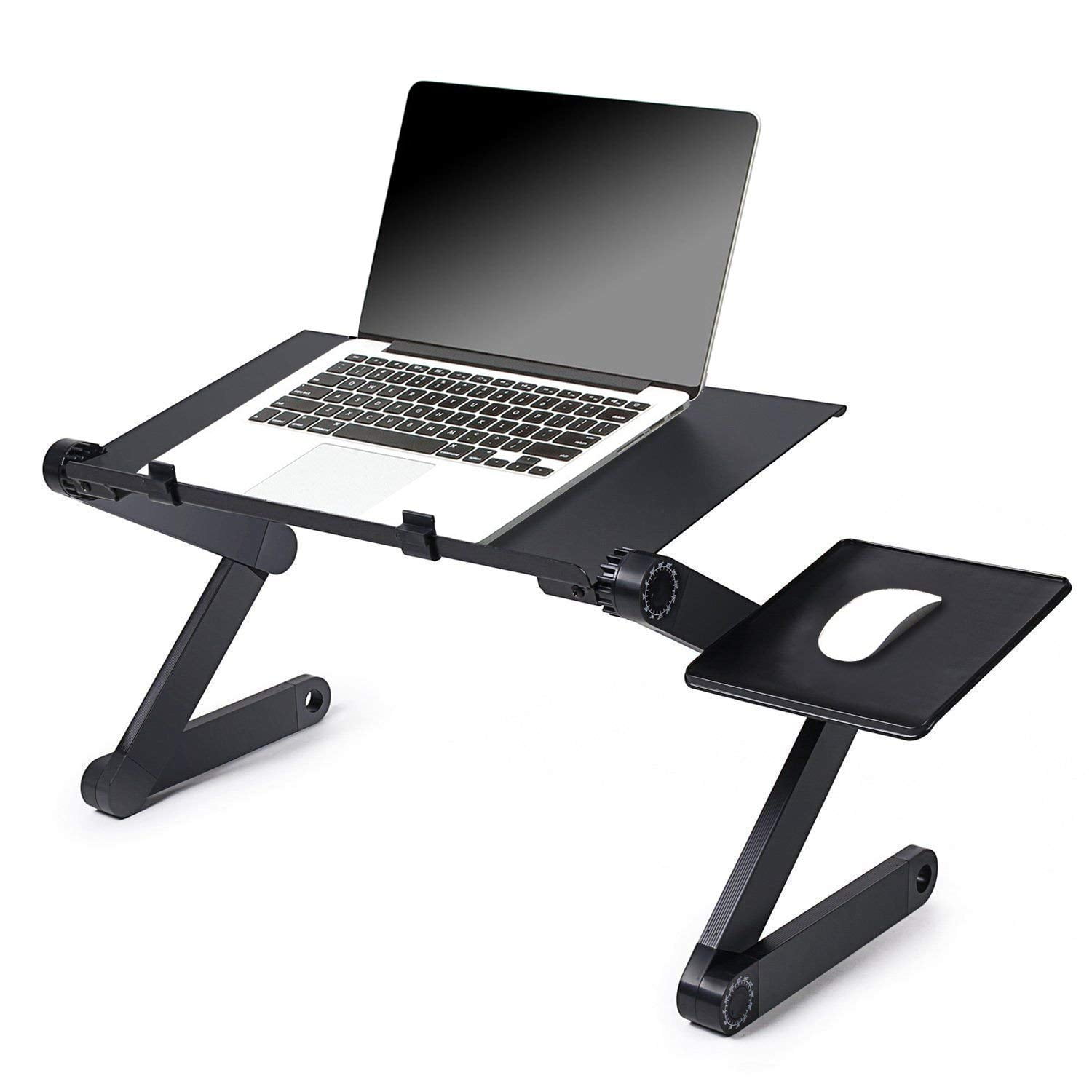 UBesGoo Ergonomics Aluminum Vented Cooling Holes Adjustable Portable Laptop Stand with Attachable Mousepad