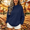 thumbnail image 3 of DISKEBUISS Women's Mock Neck Sweatshirt Long Sleeve Loose Casual Pullover for Fall Winter Basic Tops, 3 of 7