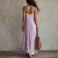 thumbnail image 4 of Maxi Dresses for Women Summer Sleeveless Spaghetti Strap Scoop Neck Casual Beach Long Cami Lounge Dress 2XL, 4 of 5
