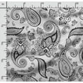 thumbnail image 2 of Soimoi Asian Paisley Print,Cotton Poplin, Sewing Fabric Sold by The Yard 42 Inch Wide,Sewing Craft Quilting/Quilt Making Fabric, Black&White, 2 of 5