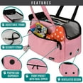 thumbnail image 2 of Soft-Sided Small Dog Purse Carrier with Pockets, Airline Approved Breathable Mesh, Portable Puppy Cat Travel Tote, Pink, 2 of 6