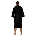 thumbnail image 3 of Turquaz Linen Lightweight Long Waffle Kimono Spa Robe for Men (Small/Medium, Black), 3 of 3