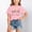 Pink, variant on Girls Soft Summer Roundneck Tee For Kids With Print Comfort Fit Top For Everyday Wear Breathable Blend Shirt For Girls(Yellow,12-14 Years)