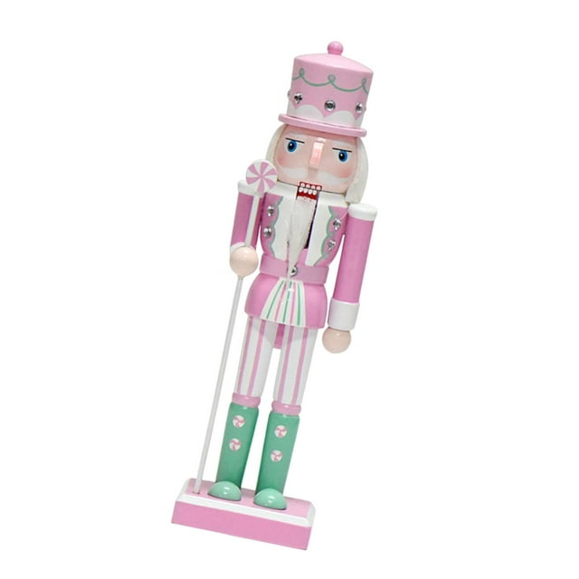 GUOOL Nutcracker Figurine Craft Christmas Decoration for Christmas Tree Shelf Home Pink