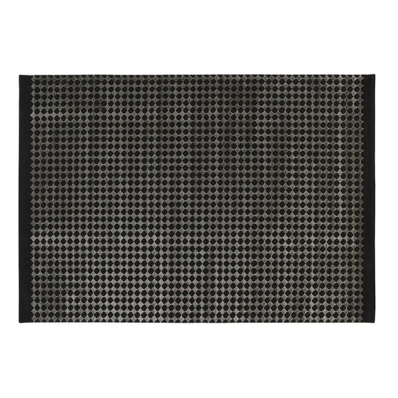 Enza Home Mate 60" x 96" Contemporary Fabric Rug in Black/Gray