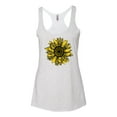 thumbnail image 2 of Wild Bobby, Artsy Cheetah Leopard Print Sunflower, Fashion, Women Tri-Blend Racerback Tank Top, Heather White, Small, 2 of 3